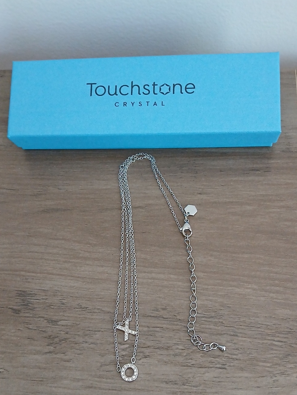 Touchstone Crystal Silver Layered Pendant Necklace Layered Hugs And Kisses